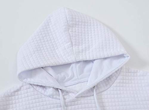 YuKaiChen Mens Casual Hoodies Pullover Midweight Hooded Sweatshirt White Large