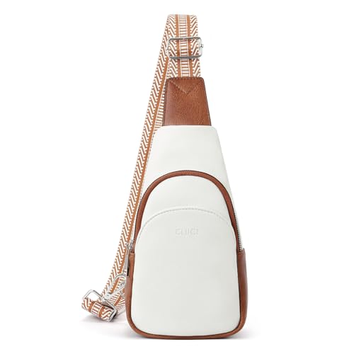 CLUCI Small Sling Bag for Women Crossbody, Faux Leather Fashion Waist Packs with Guitar Strap, Women's Fanny Packs