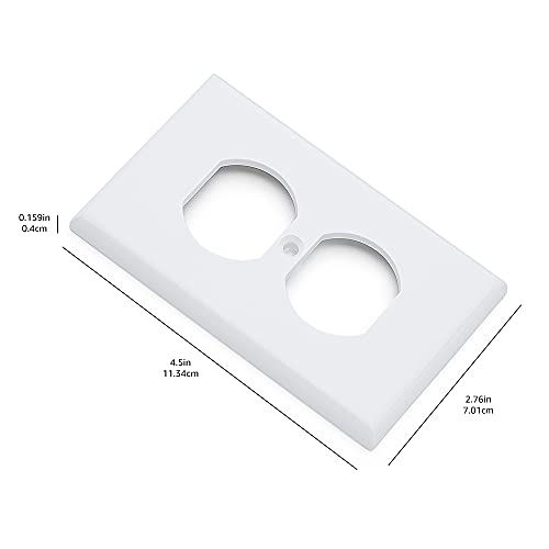 Amazon Basics 1-Gang Duplex Wall Plate - 20-Pack, White