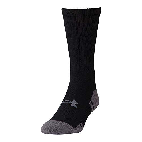 Under Armour Adult Resistor 3.0 Crew Socks, Multipairs , Black/Graphite (6-Pairs) , X-Large