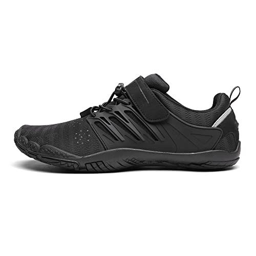 NORTIV 8 Men's Barefoot Water Shoes Quick Dry Lightweight Sports Aqua Shoes Black US Size 9.5 SNWS221M