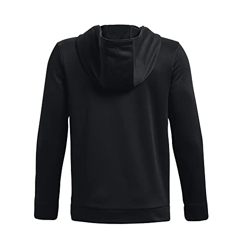 Under Armour Boys ArmourFleece Big Logo Hoodie , (001) Black / Black / Pitch Gray , Youth Medium