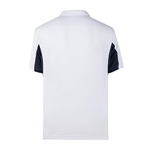 Corna White Cool Dry Sweat Wicking Athletic White Golf Polo T Shirts for Men White-M