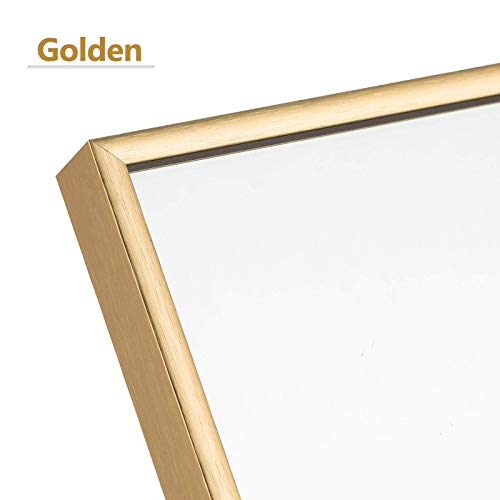 self Full Length Floor Mirror 43"x16" Large Rectangle Wall Mirror Hanging or Leaning Against Wall for Bedroom, Dressing and Wall-Mounted Thin Frame Mirror - Gold