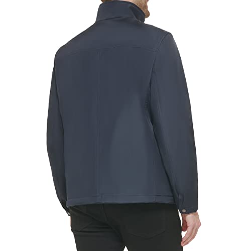 Calvin Klein Men's Stand Collar Poly Jacket, True Navy, Large
