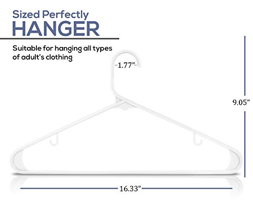 Utopia Home Plastic Hangers 30 Pack - Clothes Hanger with Hooks - Durable & Space Saving - Heavy Duty White Hangers for Coats, Skirts, Pants, Dress, Etc.