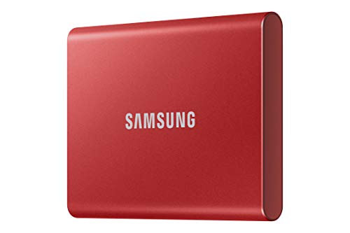 SAMSUNG T7 2TB, Portable SSD + 2mo Adobe CC Photography, up to 1050MB/s, USB 3.2 Gen2, Gaming, Students & Professionals, External Solid State Drive (MU-PC2T0R/AM), Red