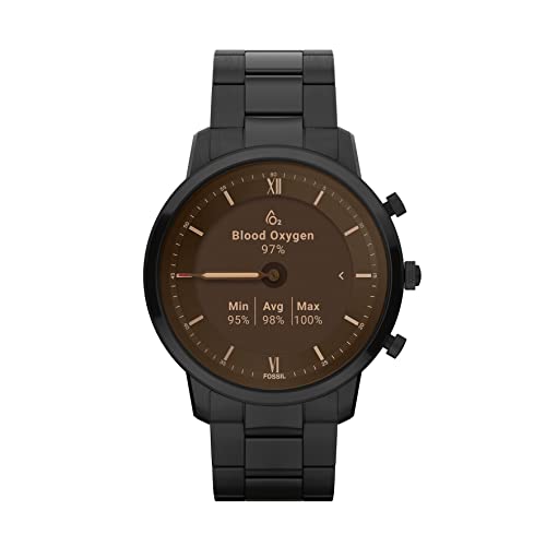 Fossil Men's Neutra Gen 6 Hybrid 44mm Stainless Steel Smart Watch, Color: Black (Model: FTW7071)