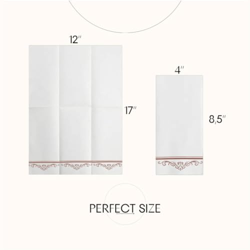 Evi‘s World Hand Towels – Luxurious Linen Feel Disposable Bathroom Napkins – Elegant Guest Towels Disposable Bathroom with Print Detail – Hygienic Disposable Hand Towels Bathroom – 200pcs