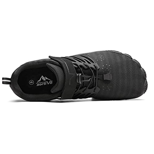 NORTIV 8 Men's Barefoot Water Shoes Quick Dry Lightweight Sports Aqua Shoes Black US Size 9.5 SNWS221M
