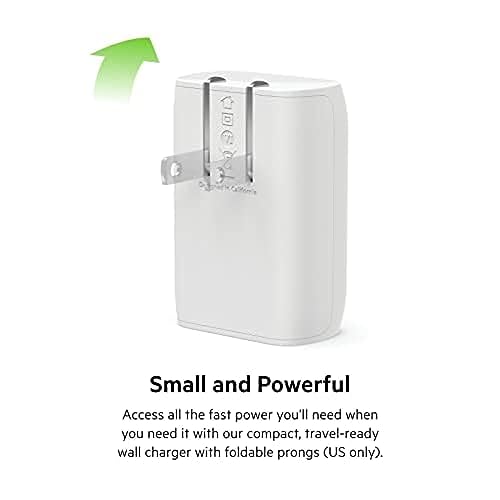 Belkin 30 Watt USB C Wall Charger - USB Type C Charger Fast Charging for Apple iPhone 14, 14 Pro, 14 Pro Max, 13, 13 Pro, 13 Pro Max, Galaxy S21 Ultra, iPad, AirPods & More - USBC Charger (Pack of 2)