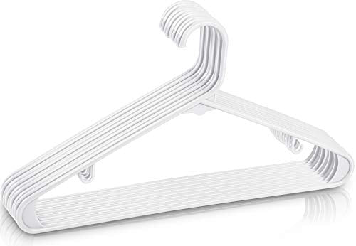 Utopia Home Plastic Hangers 30 Pack - Clothes Hanger with Hooks - Durable & Space Saving - Heavy Duty White Hangers for Coats, Skirts, Pants, Dress, Etc.