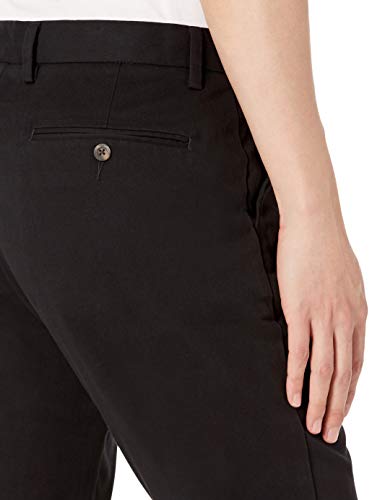 Amazon Essentials Men's Slim-Fit Wrinkle-Resistant Flat-Front Chino Pant, Black, 28W x 30L