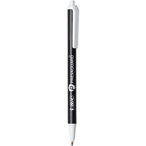 BIC PrevaGuard Clic Stic Ballpoint Pen Contains Built-in Protection On the Pen To Suppress Bacteria Growth, Black, 60-Count