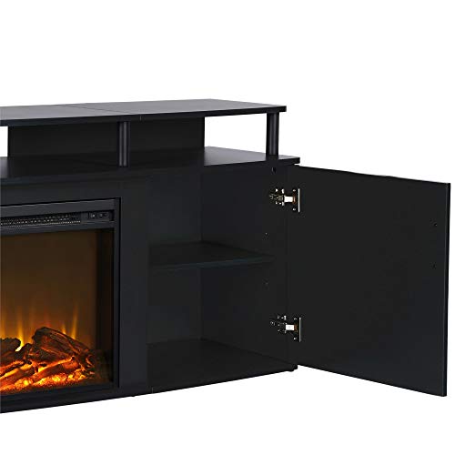 Ameriwood Home Carson Electric Fireplace TV Console for TVs up to 70", Black