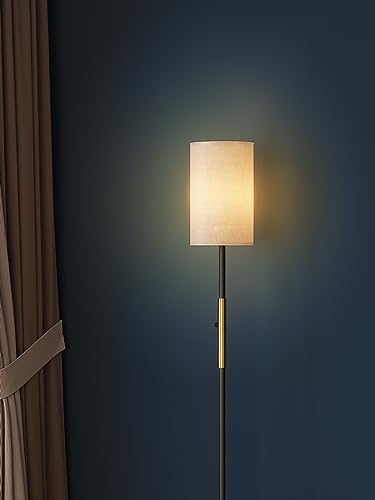 addlon Floor Lamps for Living Room, dimmable Floor lamp with Linen lampshade, Modern Standing Lamps, Bright Floor lamp for Bedroom and Office - Black