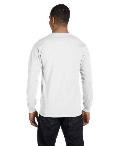 Hanes mens Essentials Long Sleeve T-shirt Value Pack (4-pack) fashion t shirts, White, Large US