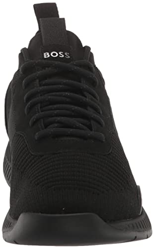 BOSS mens Mesh Mix Running Sneaker, Black Oil, 10 US
