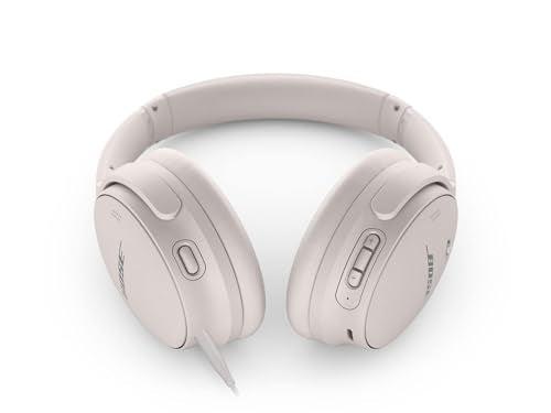 Bose QuietComfort 45 Wireless Bluetooth Noise Cancelling Headphones, Over-Ear Headphones with Microphone, Personalized Noise Cancellation and Sound, White Smoke