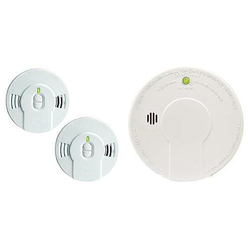 Kidde Smoke Detector, 10-Year Battery, LED Indicators, Replacement Alert, Test-Reset Button, 2 Pack & Smoke Detector, 9V Battery Operated Smoke Alarm, Test-Reset Button, Battery Included