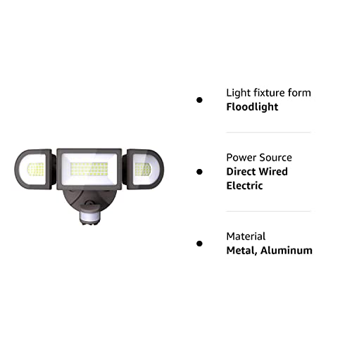 iMaihom 50W Motion Sensor Light Outdoor,4600LM Bright LED Security Lights Motion Activated,6500K Flood Lights Outdoor Motion Detection,3 Adjustable Head IP65 Outdoor Motion Lights for Yard (Brown)