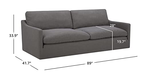 Amazon Brand – Stone & Beam Rustin Contemporary Deep-Seated Sofa Couch, 89"W, Grey