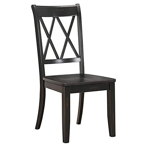 Homelegance Dining Chair (Set of 2), Wood, Black