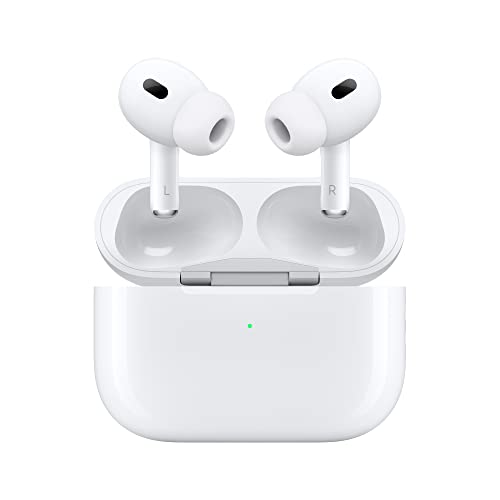 Apple AirPods Pro (2nd Gen) Wireless Earbuds, Up to 2X More Active Noise Cancelling, Adaptive Transparency, Personalized Spatial Audio MagSafe Charging Case (Lightning) Bluetooth Headphones for iPhone