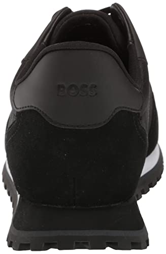 BOSS Men's Parkour Runn Sneakers, Black Onyx, 12