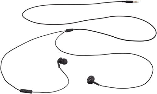 Amazon Basics In-Ear Wired Headphones, Earbuds with Microphone No Wireless Technology, Black