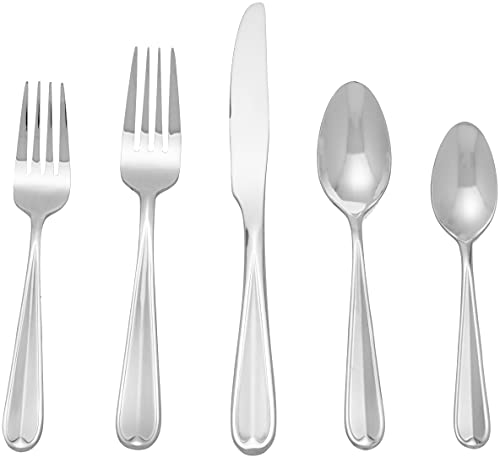 Oneida Dylan 20 Piece Everyday Flatware, Service for 4, 18/0 Stainless Steel, Silverware Set