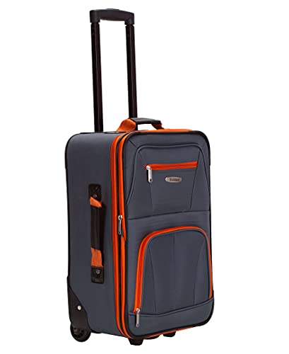 Rockland Journey Softside Upright Luggage Set, Expandable, Charcoal, 4-Piece (14/19/24/28)