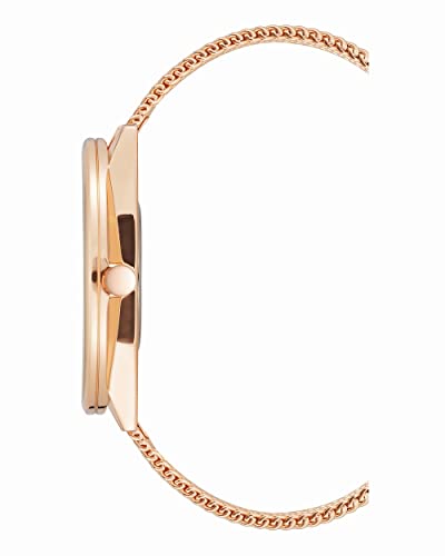 Nine West Women's Japanese Quartz Dress Watch with Stainless Steel Strap, Rose Gold, 20 (Model: NW/1980GYRG)