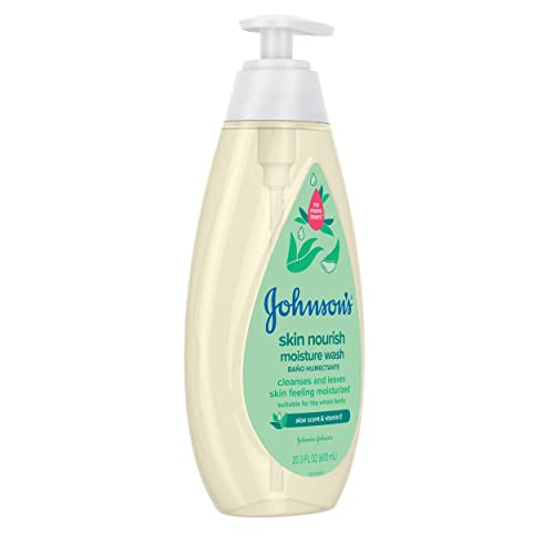 ADD 2 TO YOUR CART! Johnson's Baby Skin Nourishing Moisture Baby Body Wash with Aloe Scent & Vitamin E, Hypoallergenic & Tear Free Bath Wash for The Whole Family, Paraben- & Sulfate-Free, 20.3 fl. oz