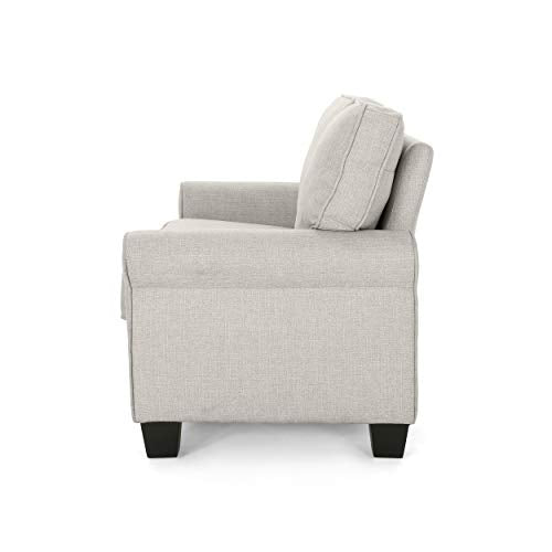 Christopher Knight Home Bridget 3-Seater Sofa, Traditional, Modern, Beige, Dark Brown
