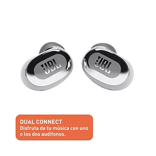 JBL Live Free 2: 35 Hours of Playtime, True Adaptive Noise Cancelling, Smart Ambient, and beamforming mics (Silver), Small