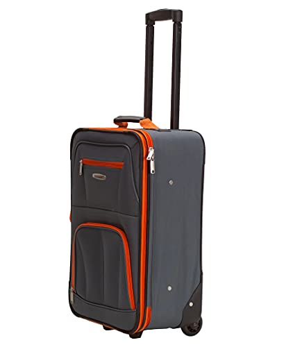 Rockland Journey Softside Upright Luggage Set, Expandable, Charcoal, 4-Piece (14/19/24/28)