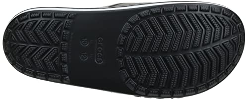 Crocs Unisex Bayaband Slides | Slide Sandals, Black/White, 10 Men/12 Women