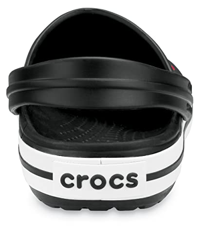 Crocs unisex adult Men's and Women's Crocband Clog, Black, 8 Women 6 Men US