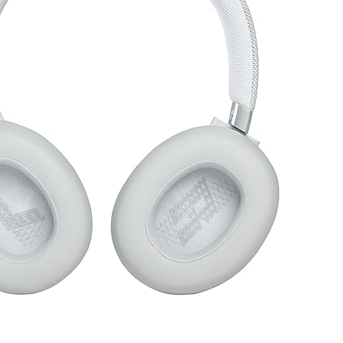 JBL Live 660NC - Wireless Over-Ear Noise Cancelling Headphones with Long Lasting Battery and Voice Assistant - White, Medium