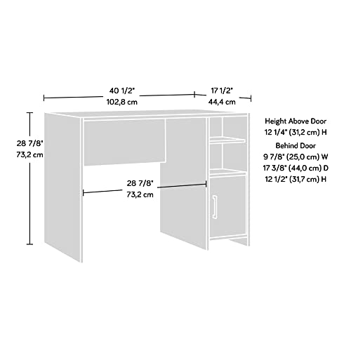 Sauder Beginnings Desk, L: 40.39" x W: 17.48" x H: 28.82", Summer Oak Finish