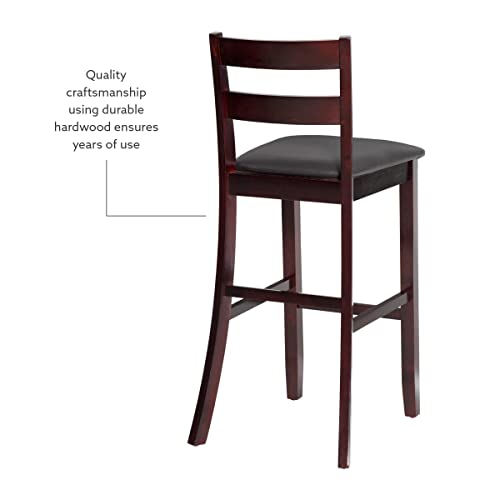 Linon Merlot Soho Armless Barstool Triena Stool, Bar Height