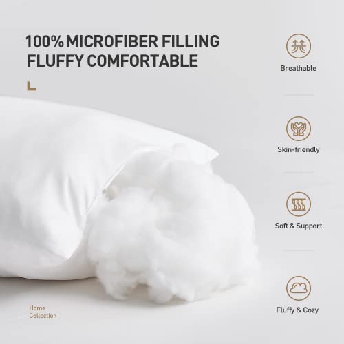 Acanva Premium Polyester Stuffer Square Form Sham Throw Pillow Inserts, 20 in(2 Count), White