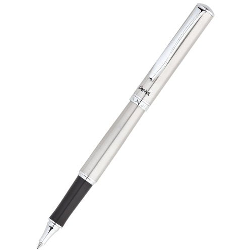 Pentel Libretto Roller Gel Pen and Pencil Set with Gift Box, Pen 0.7mm and Pencil 0.5mm, Silver Barrels (K6A8Z-A)