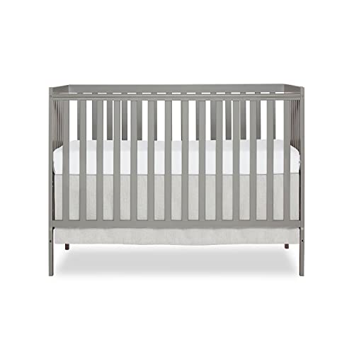 Dream On Me Synergy 5-in-1 Convertible Crib in Cool Grey, Greenguard Gold Certified