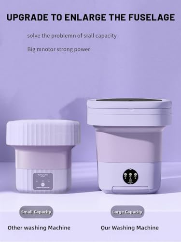 Portable washing machine,Mini Washer,11L upgraded large capacity foldable Washer, Deep cleaning of underwear, baby clothes and other small clothes.Suitable for apartments, dormitories, hotel. (Purple)