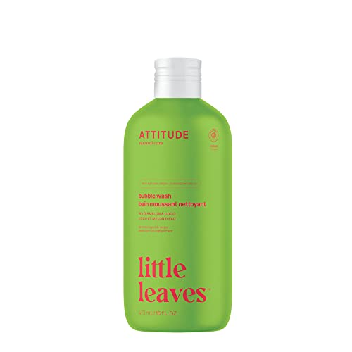 ATTITUDE Bubble Wash for Kids, Hair Shampoo and Body Soap, EWG Verified, Plant- and Mineral-Based, Vegan, Watermelon & Coco, 16 Fl Oz (Pack of 6)