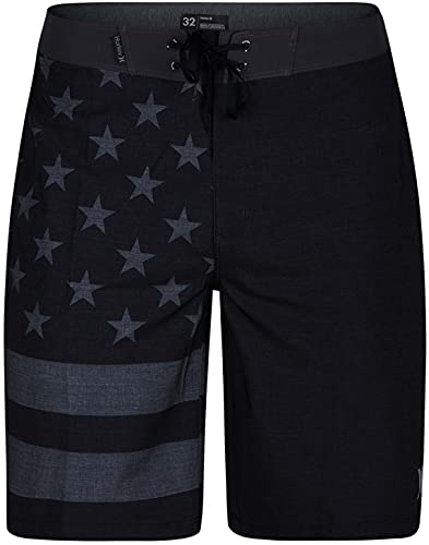 Hurley Men's Phantom Patriot Cheers 20" Board Shorts, Black A, 28"