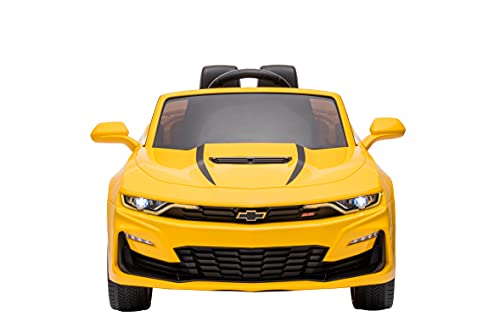 DAKOTT Kids Ride On Sports Car, 12V Battery Powered Chevy Camaro w/Parent Remote Control, Bluetooth, Horn, Music & Headlights Taillights for 3-6 Years