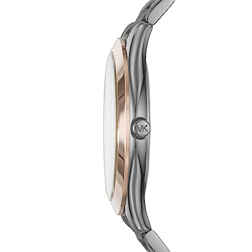 Michael Kors Men's Slim Runway Three-Hand Gunmetal Gray Stainless Steel Bracelet Watch (Model: MK8576)